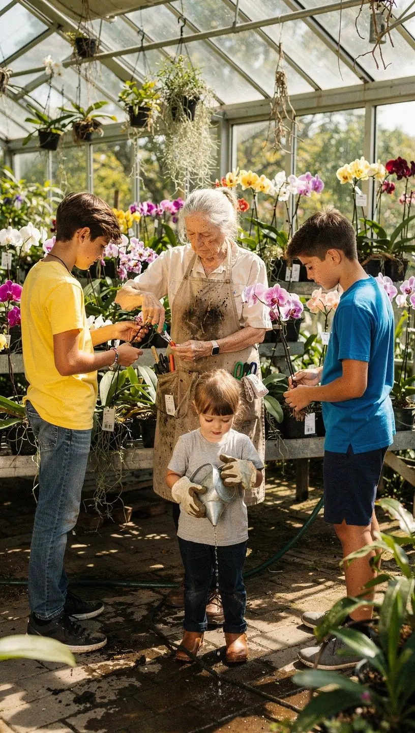 Beginner gardener propagating plants in a workshop