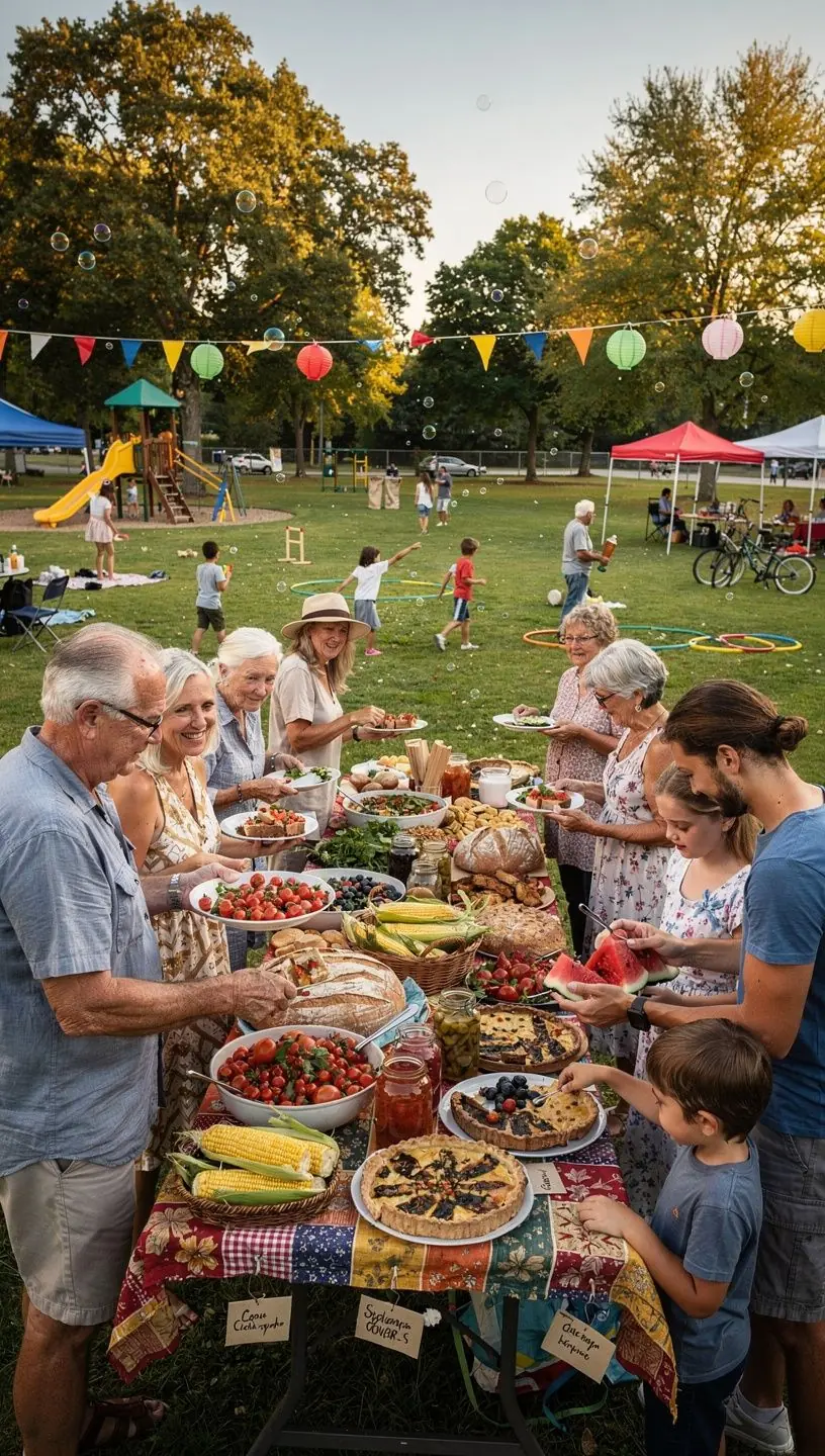 Community members exchanging plants at a swap event