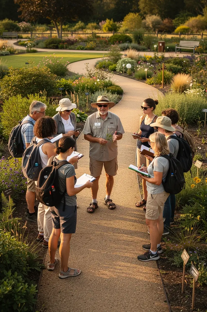 Gardening workshop planning with seasonal plants